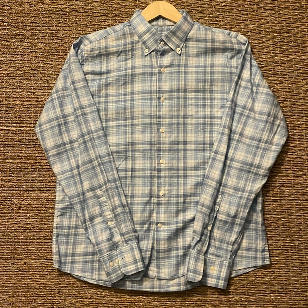 Peter Millar Button Down Shirt - Plaid blue/white - Men’s Large